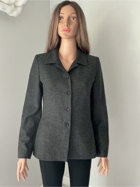 Gerard Darel Dark Gray Button-Front Blazer